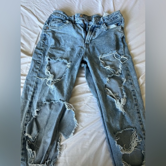 Distressed Blue Jeans - Picture 1 of 2